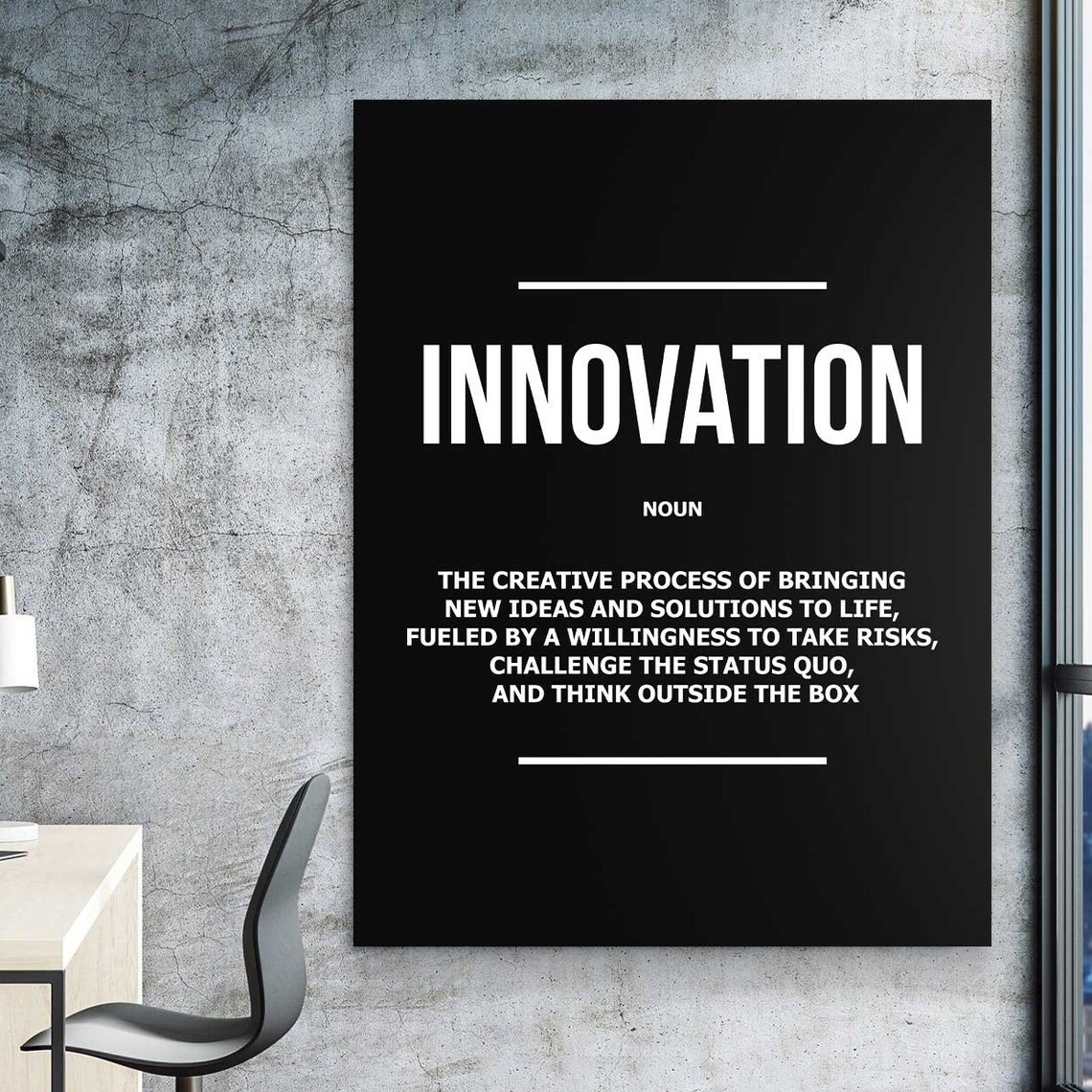 Innovation Typography Quote Art Print, Creative Mind