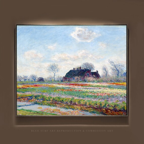 Claude Monets Tulip Fields At Sassenheim Reproduction Hand Painted Oil Wall Art Gift Monet Landscape Art Gift