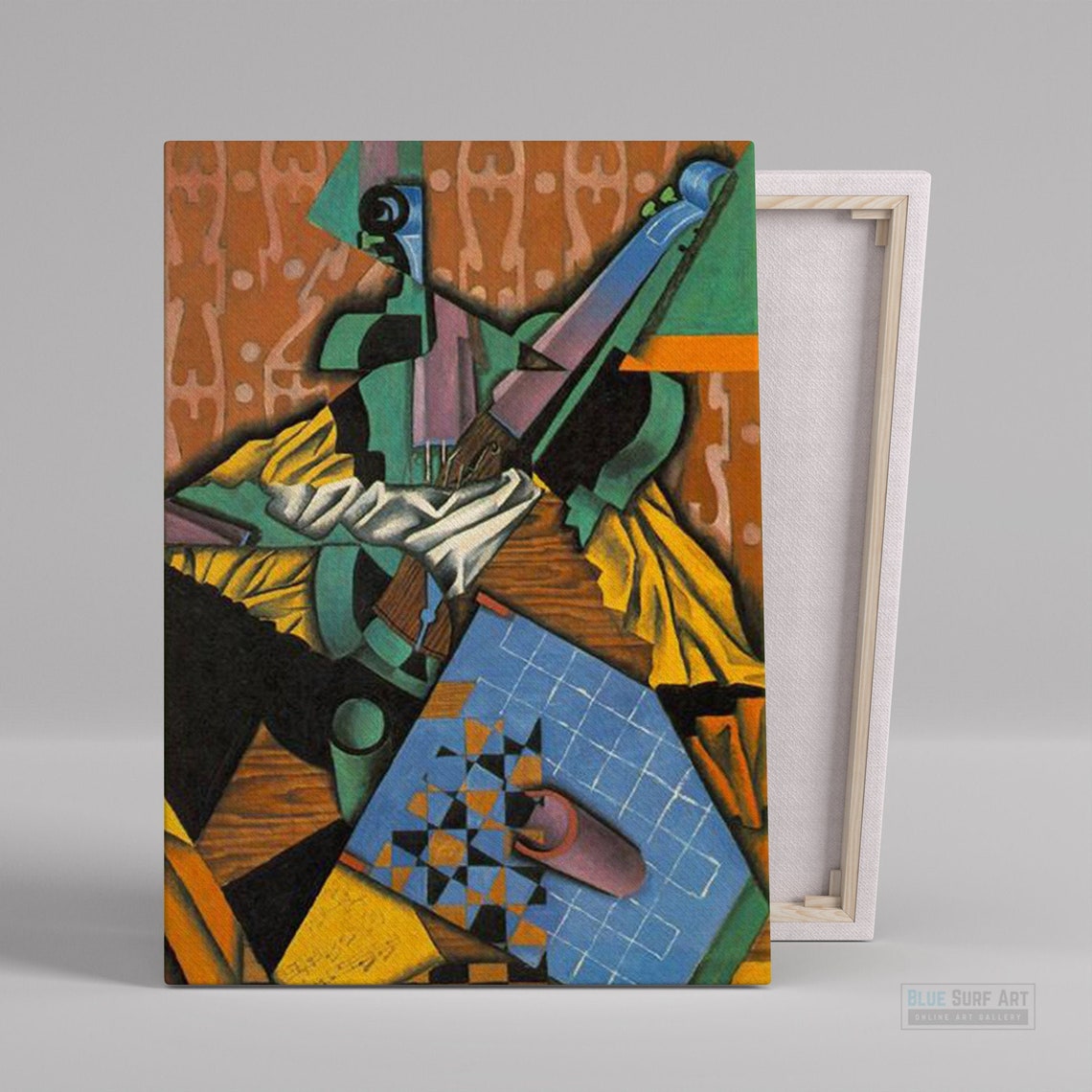 Juan Gris Cubist Violin Still Life Patterned Curtain Music Poster