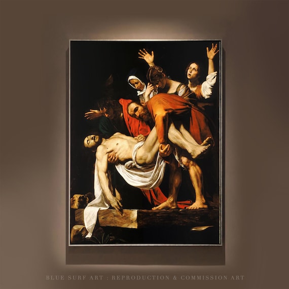 Caravaggio The Entombment of Christ Dramatic Dark Baroque Poster