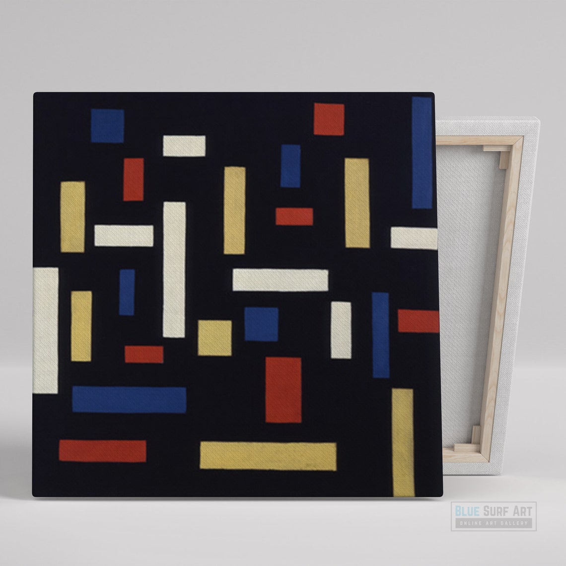 Theo Van Doesburg Black Ground Colored Rectangles Geometric Poster