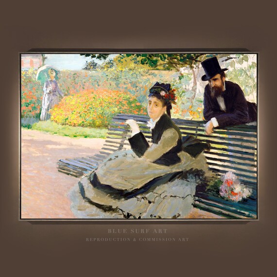 Camille Monet 18471879 On A Garden Bench 1873 Reproduction Hand Painted Oil On Wall Art Gift Monet Art Gift Original Wall Art