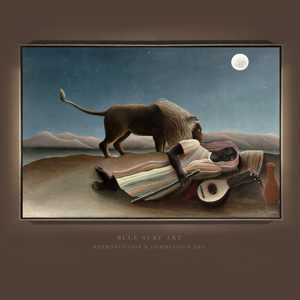 Henri Rousseau The Sleeping Gypsy Lion Moonlit Desert Poster
