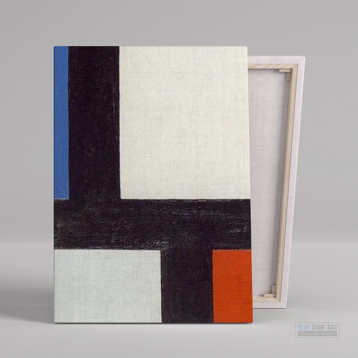 Theo Van Doesburg Black Bars Blue Red White Bold Abstract Poster