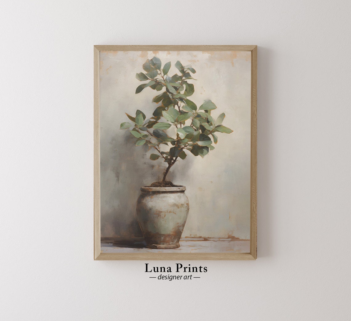 Ficus In Vintage Vessel Art Print