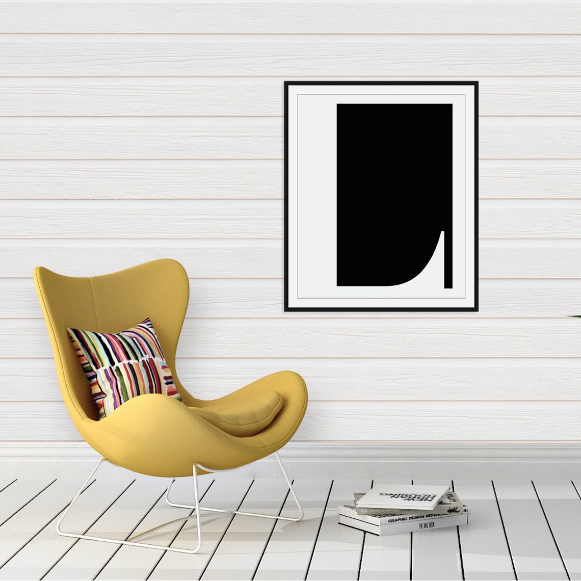 Monogram Initials Black and White Letter Wall Art Gallery Set - Image 3