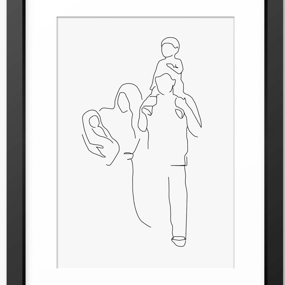 Family Art Family Line Art Family Print Family Drawing Family Print Line Drawing Family Illustration Mothers Day Gift Gift For Mum