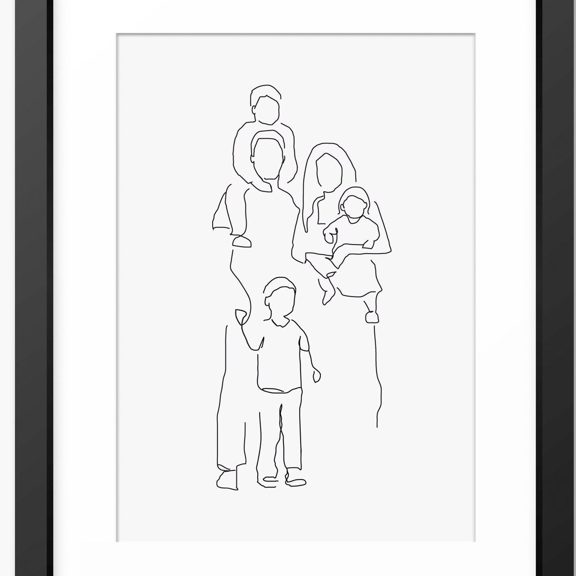 Family Print Family Wall Art Family Illustration Family Drawing Family Line Art Family Wall Art Family Gift Fathers Day Print Mum