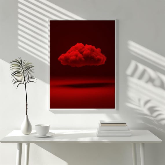 Red Cloud Matte Vertical Poster Modern Wall Art Home Decor Gift For Lovers Cozy Living Room Decoration