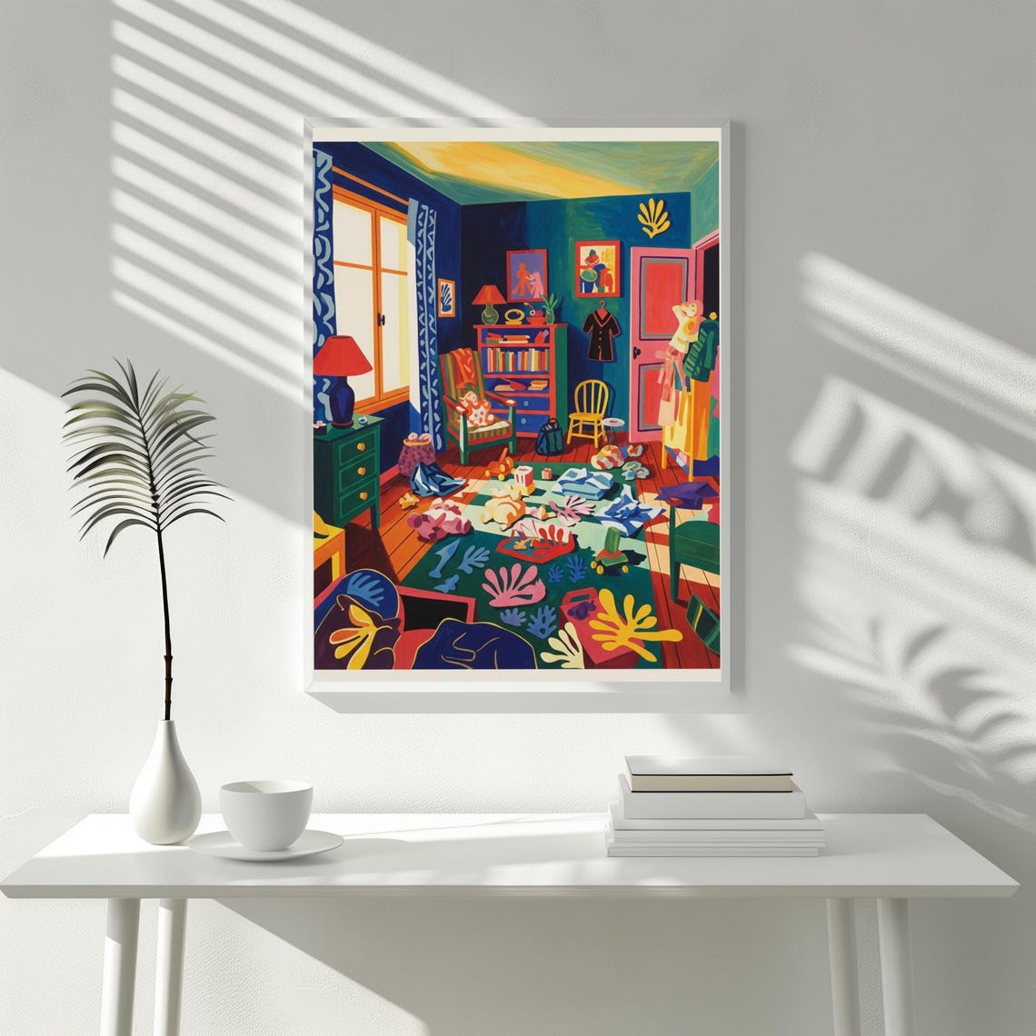 Colorful Bold Interior Room Illustration Modern Fauvist Style Poster