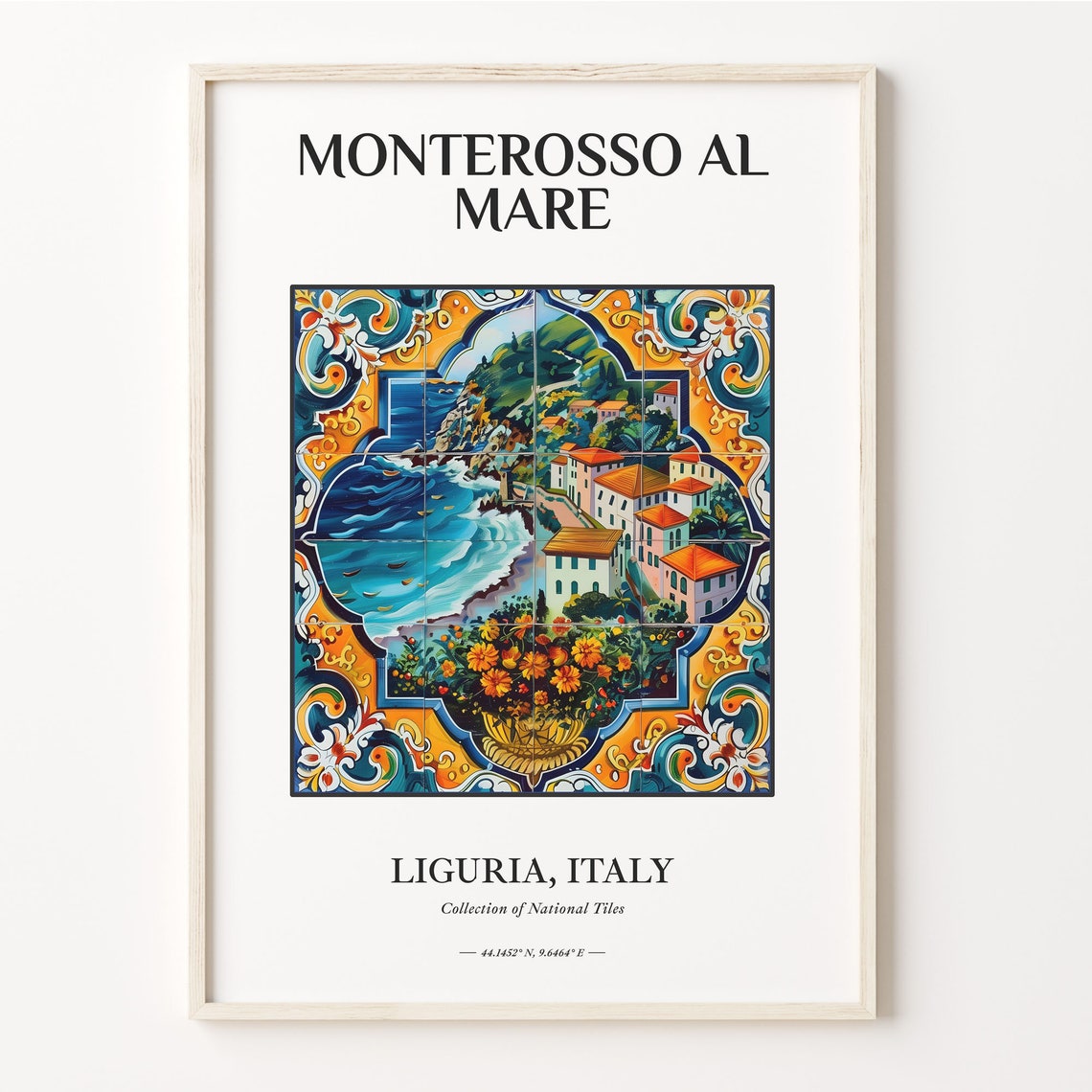 Monterosso al Mare Liguria Italy Coastal Town Tile Mural Poster