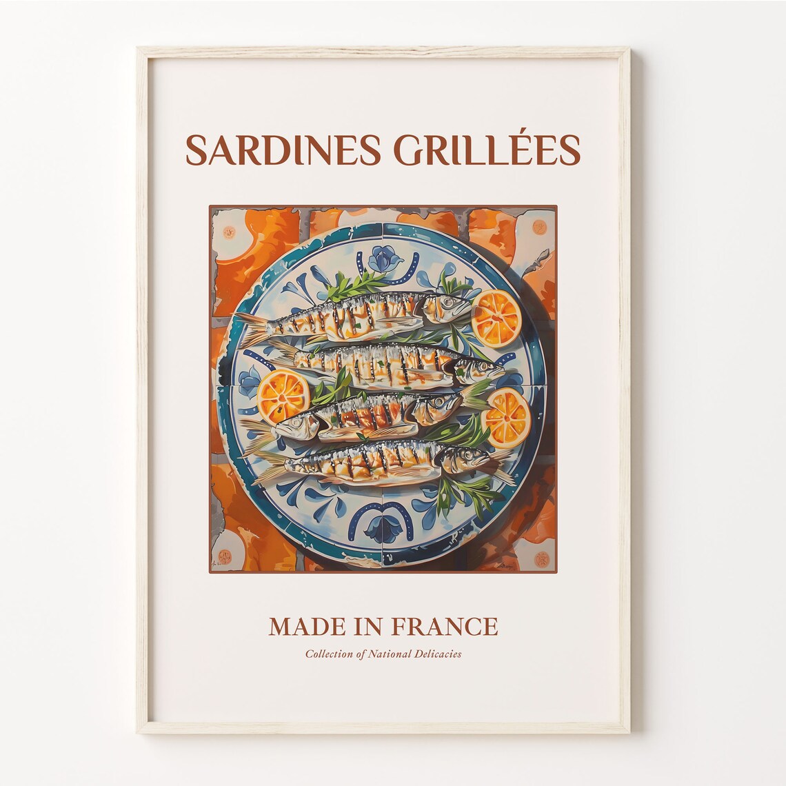 Sardines Grillées French Grilled Fish National Delicacy Poster