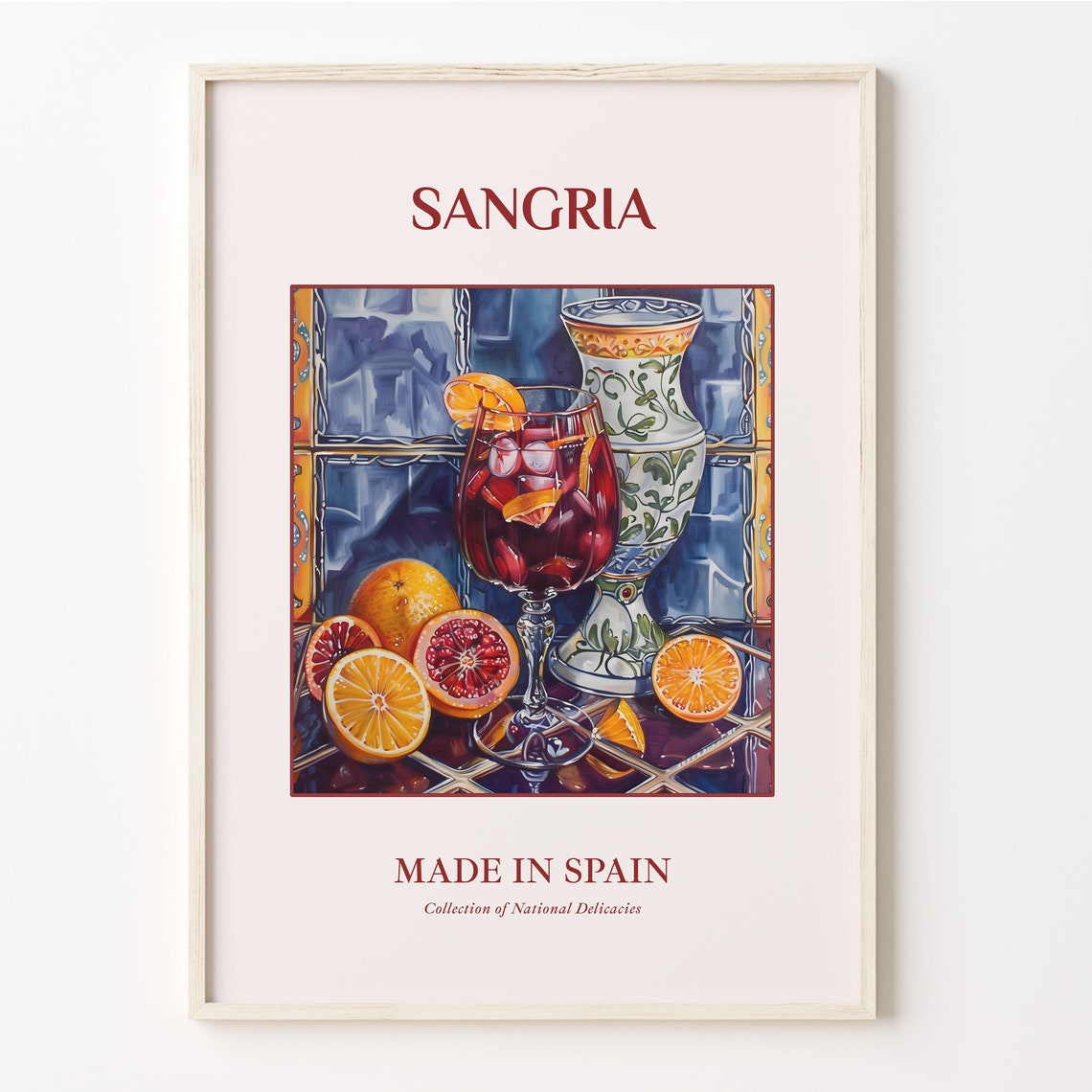 Sangria Spanish Red Wine Citrus Orange Mosaic Kitchen Poster