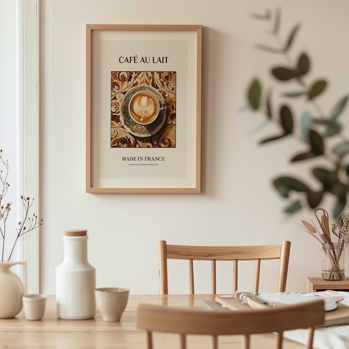 Café au Lait French Coffee Latte Art Maiolica Tile Kitchen Poster - Image 3
