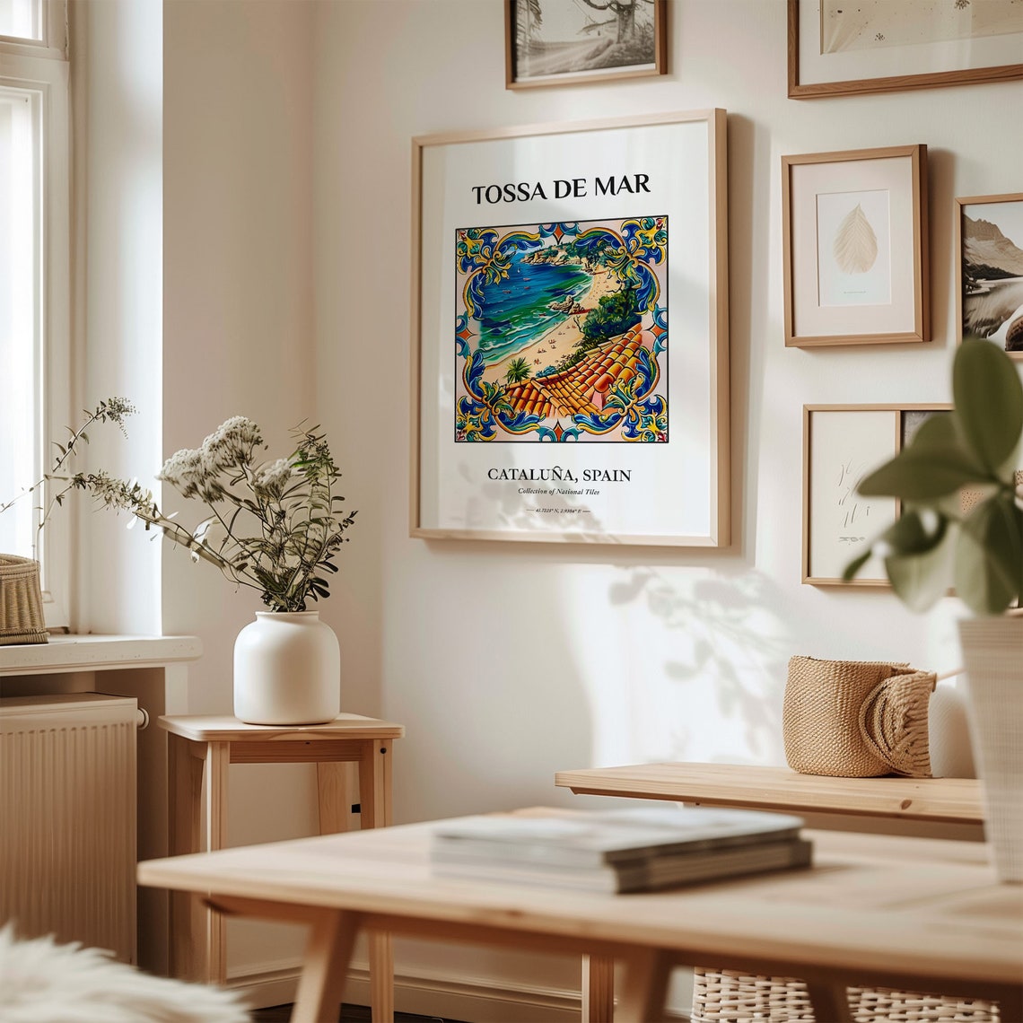 Tossa de Mar Spain Catalonia Beach Coast Tile Mural Art Poster - Image 2