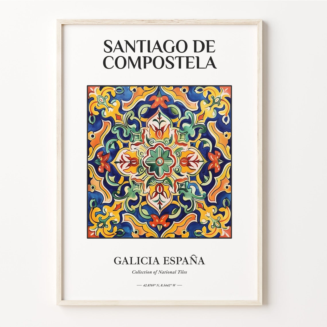 Santiago De Compostela Galicia Spanish Ceramic Tile Pattern Poster