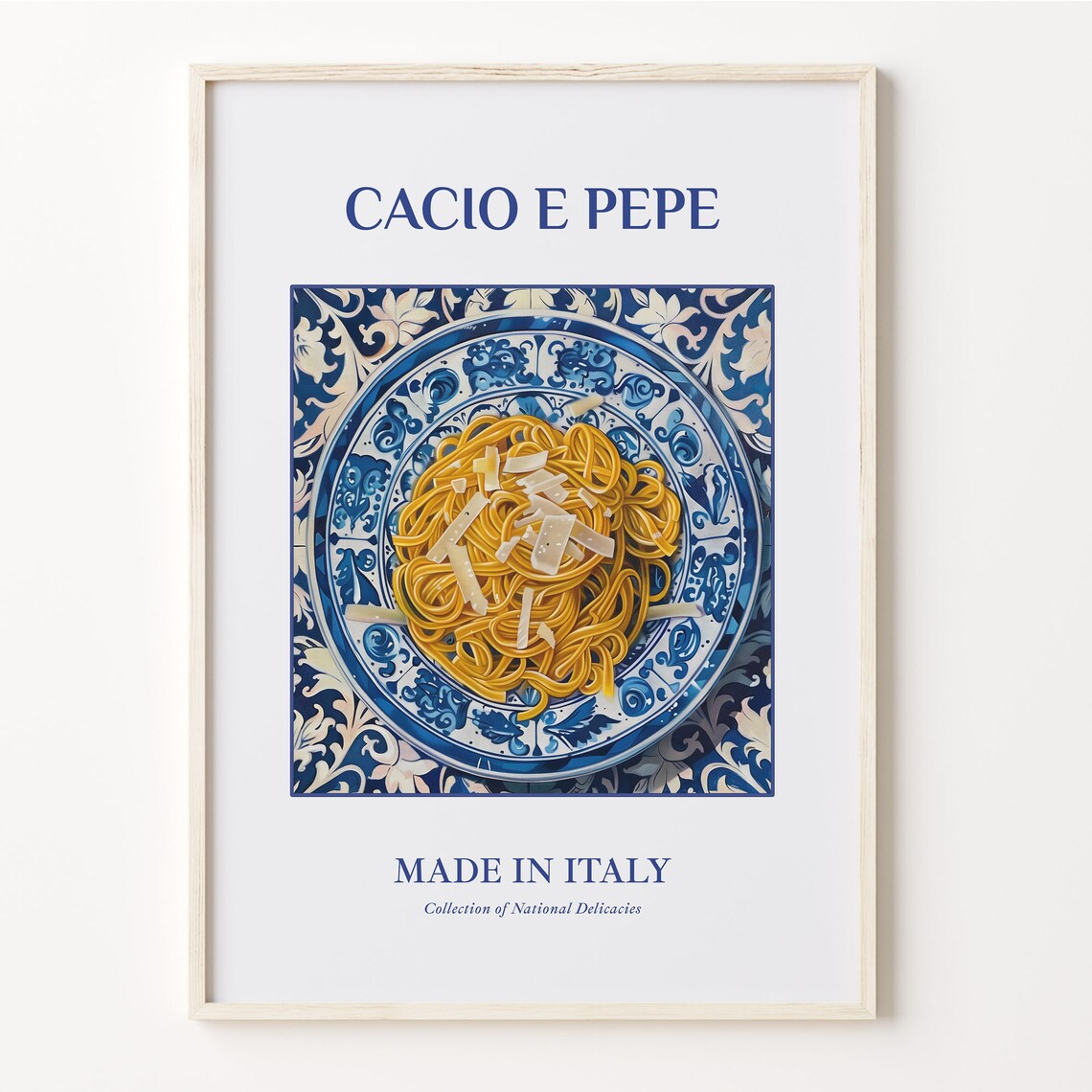 Cacio E Pepe Italian Roman Pasta National Delicacy Food Poster