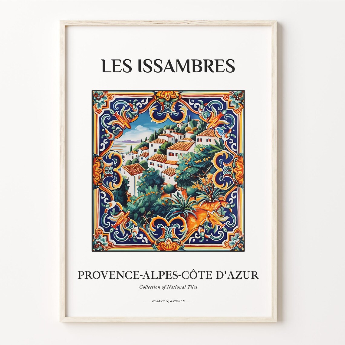 Les Issambres France Provence Village Tile Mural Art Travel Poster
