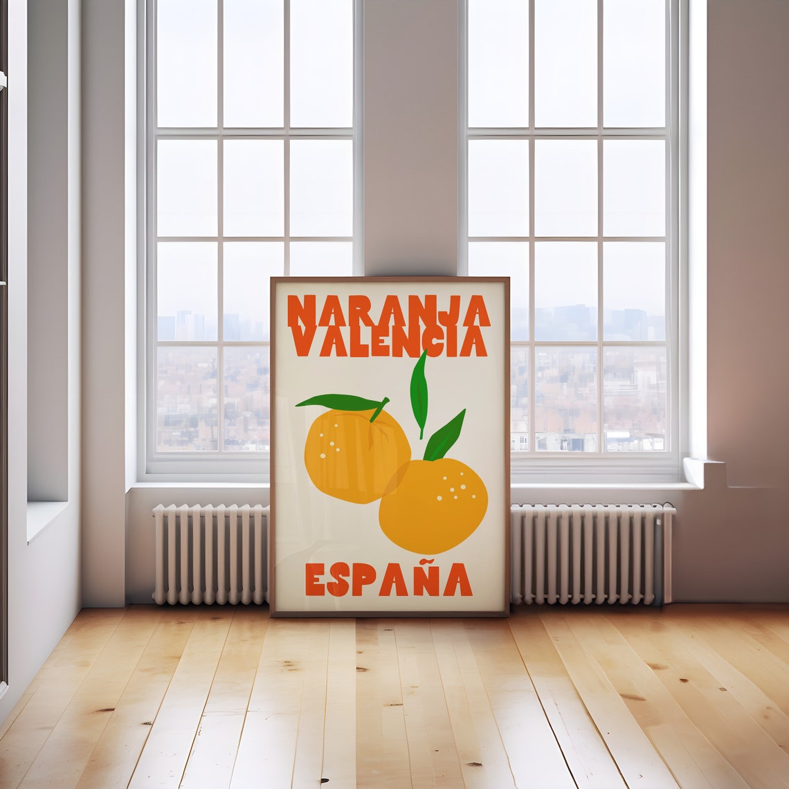 Naranja Valencia Espana Bold Orange Citrus Fruit Kitchen Wall Poster - Image 2