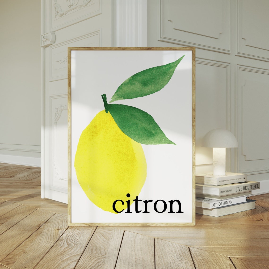 Lemon Print French Lemon Watercolor Citron Poster Kitchen Decor Gift - Image 2