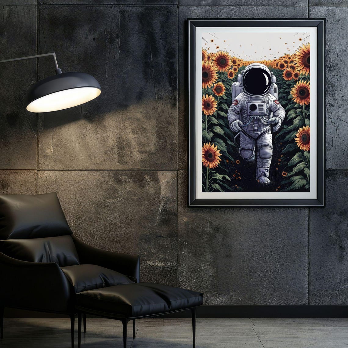 Astronaut Floating Among Sunflowers Surreal Space Art Poster - Image 5