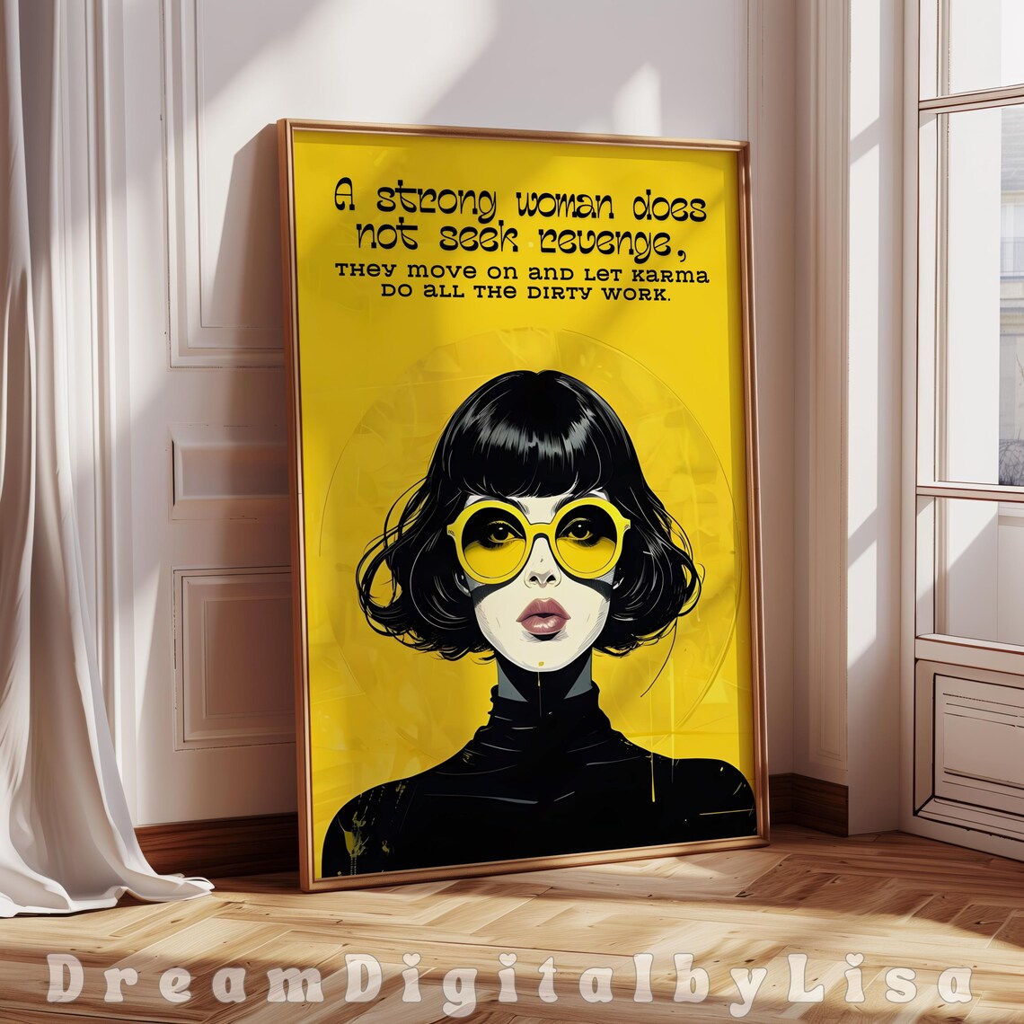 Pop Art Powerful Woman Quote, Feminist Poster