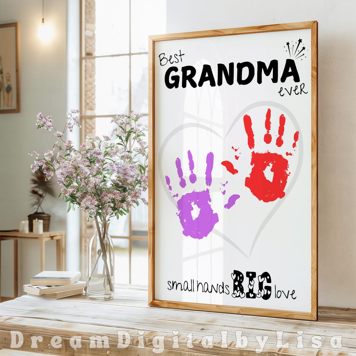 Best Grandma Ever Handprint Art Craft Preschool Activity Grandma Birthday Gift Grandparent Personalised Heartfelt Gifts Kids Diy Art