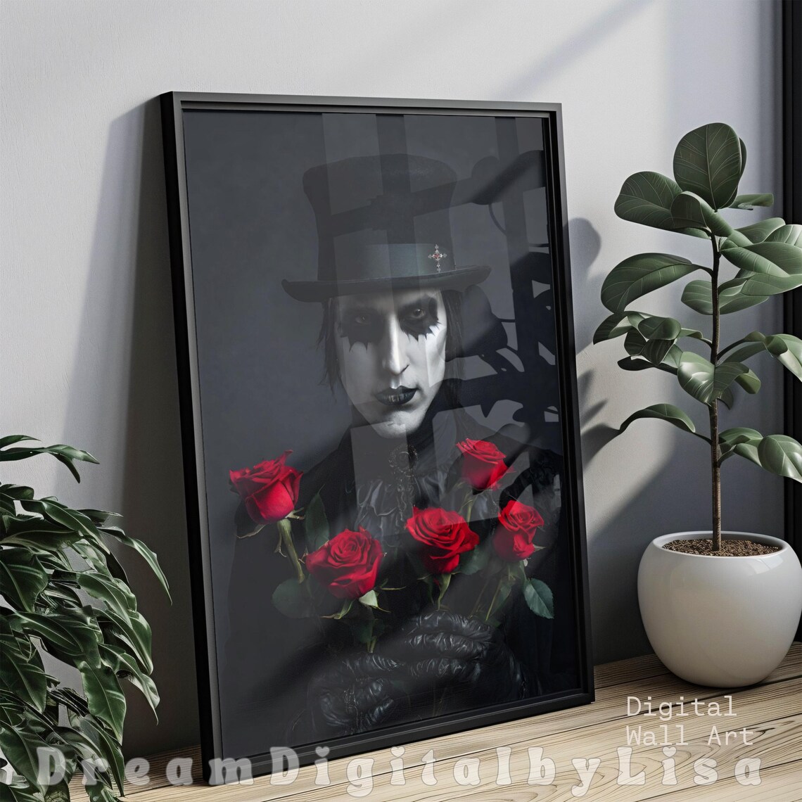 Dark Romantic Gothic Man, Alternative Valentines Art Print - Image 2