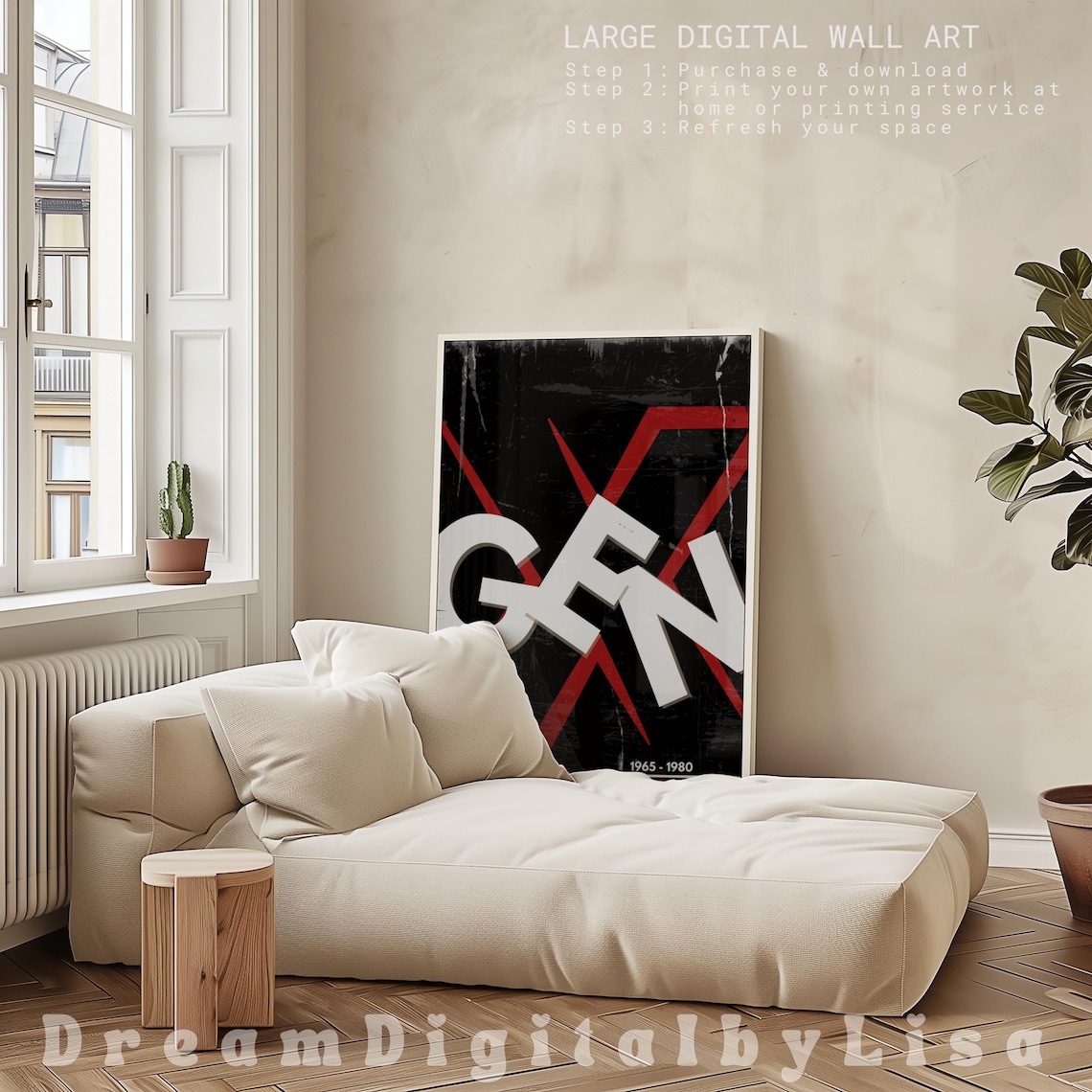 Generation Gen X Typography, Nostalgic Grunge Poster - Image 2