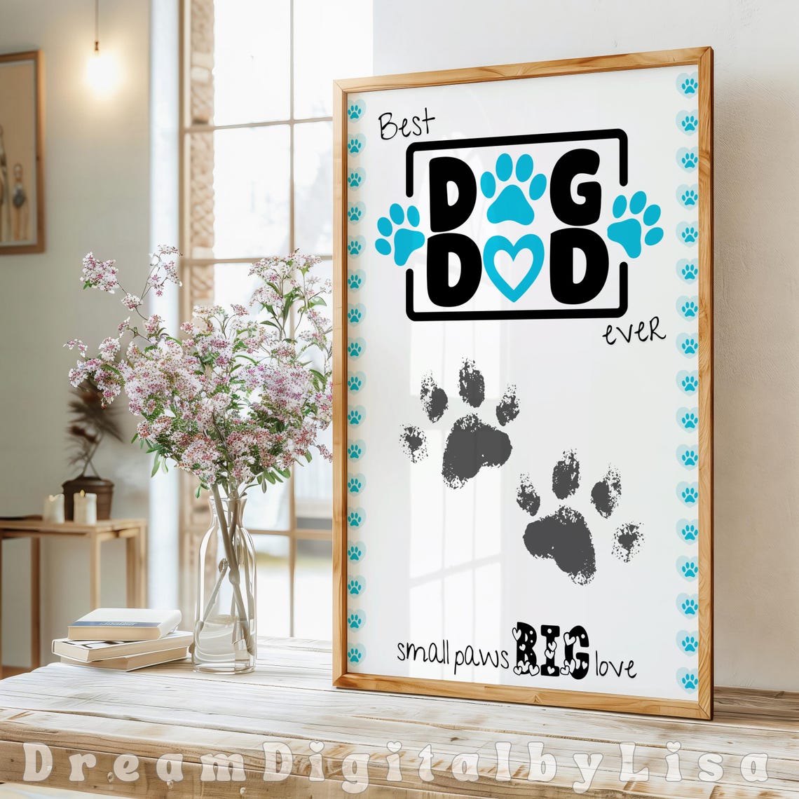 Best Dog Dad Ever Paw Print Art Craft Personalised Pet Art Dog Dad Gift Ideas Pet Keepsake Dog Dad Gifts Dog Craft Heartfelt Gifts
