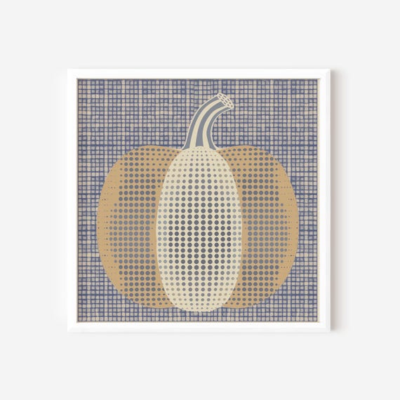 Preppy Pumpkin Art Print Modern Fall Geometric Illustration