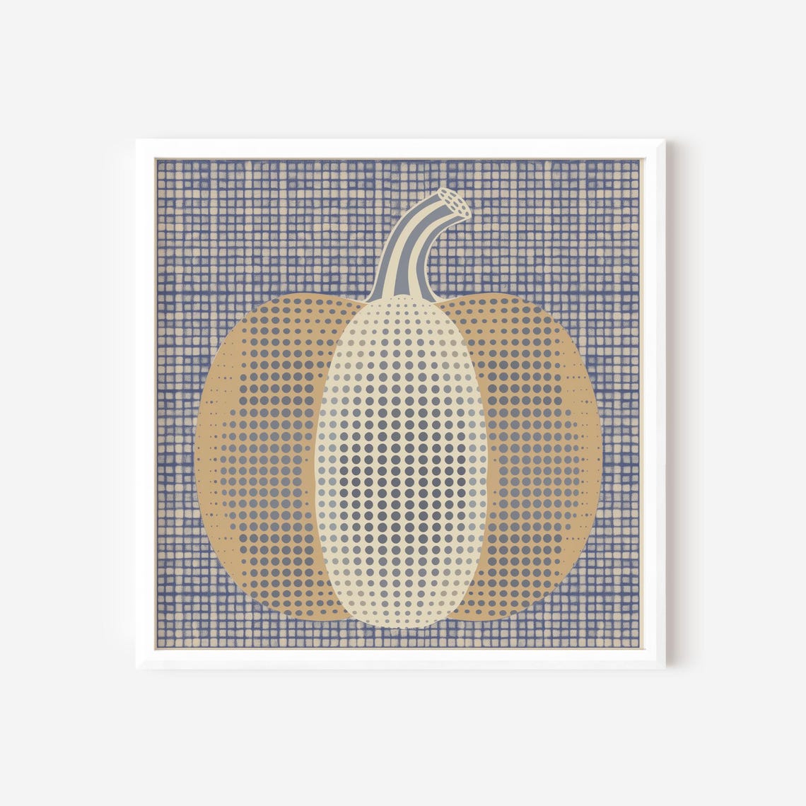 Preppy Pumpkin Art Print Modern Fall Geometric Illustration