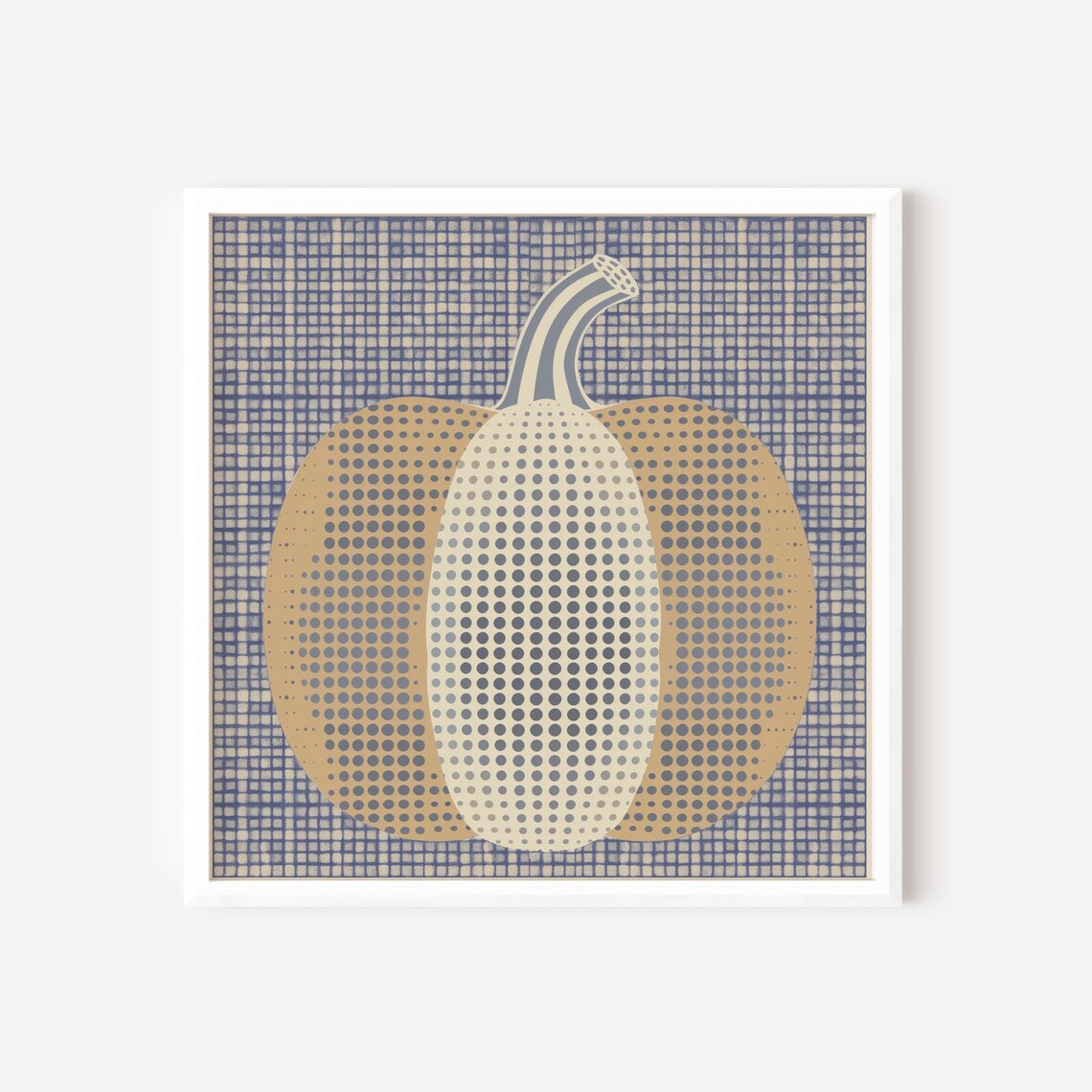 Preppy Pumpkin, Modern Fall Geometric Illustration