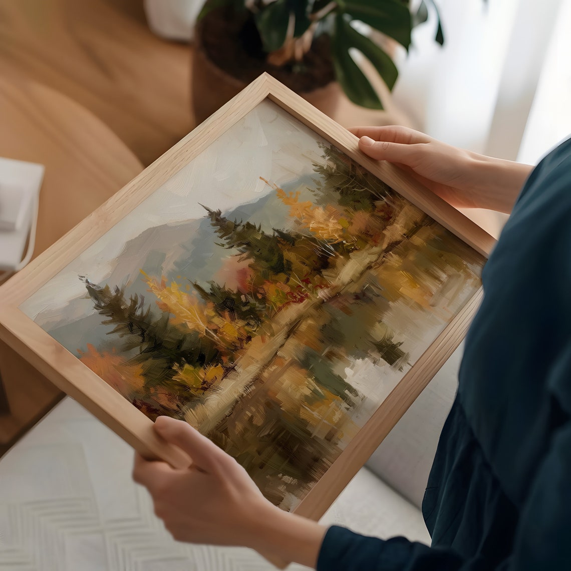 Autumn Tree Line, Oil Painting Print - Image 4