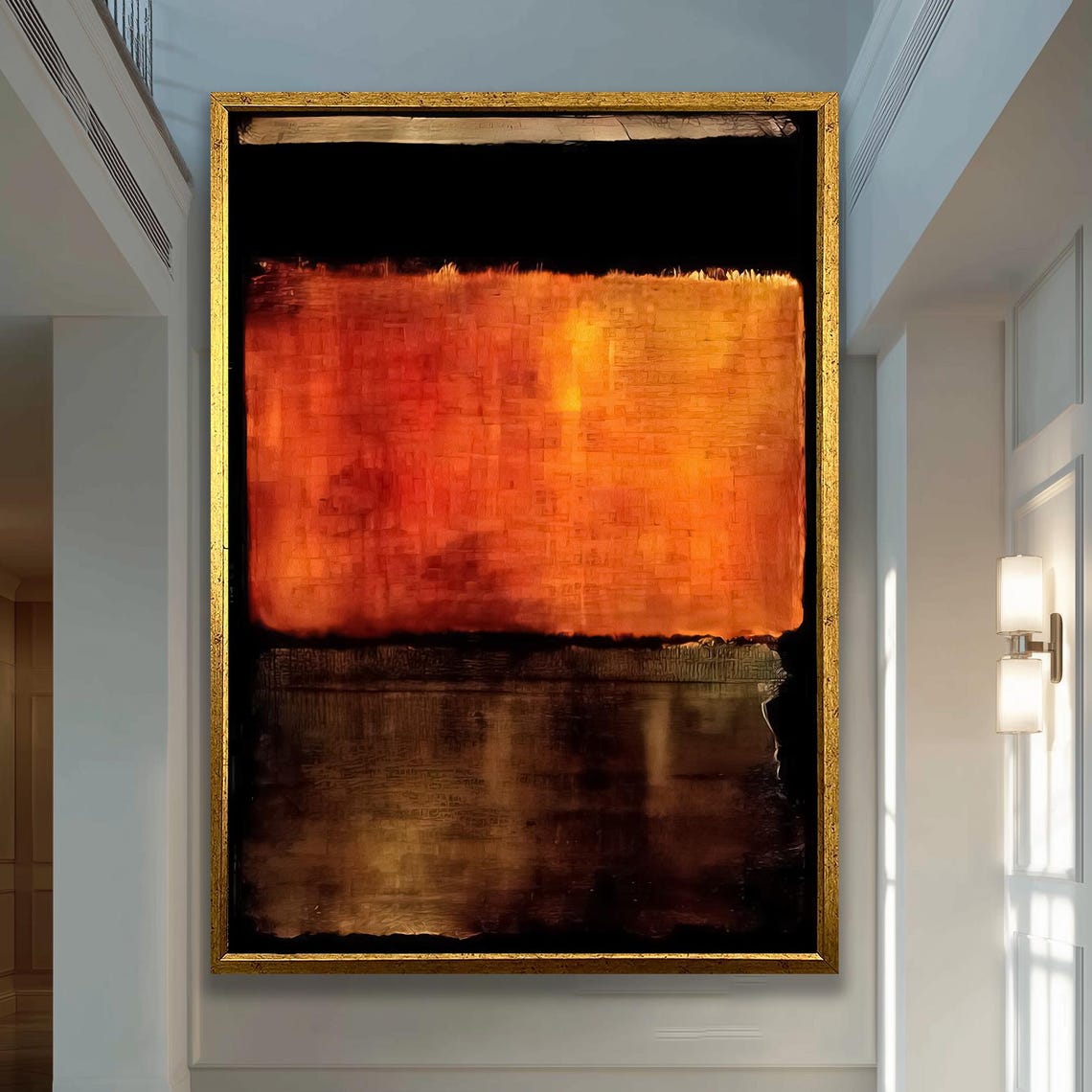 Rothko Inspired Burnt Orange Color Field Abstract Artwork Poster