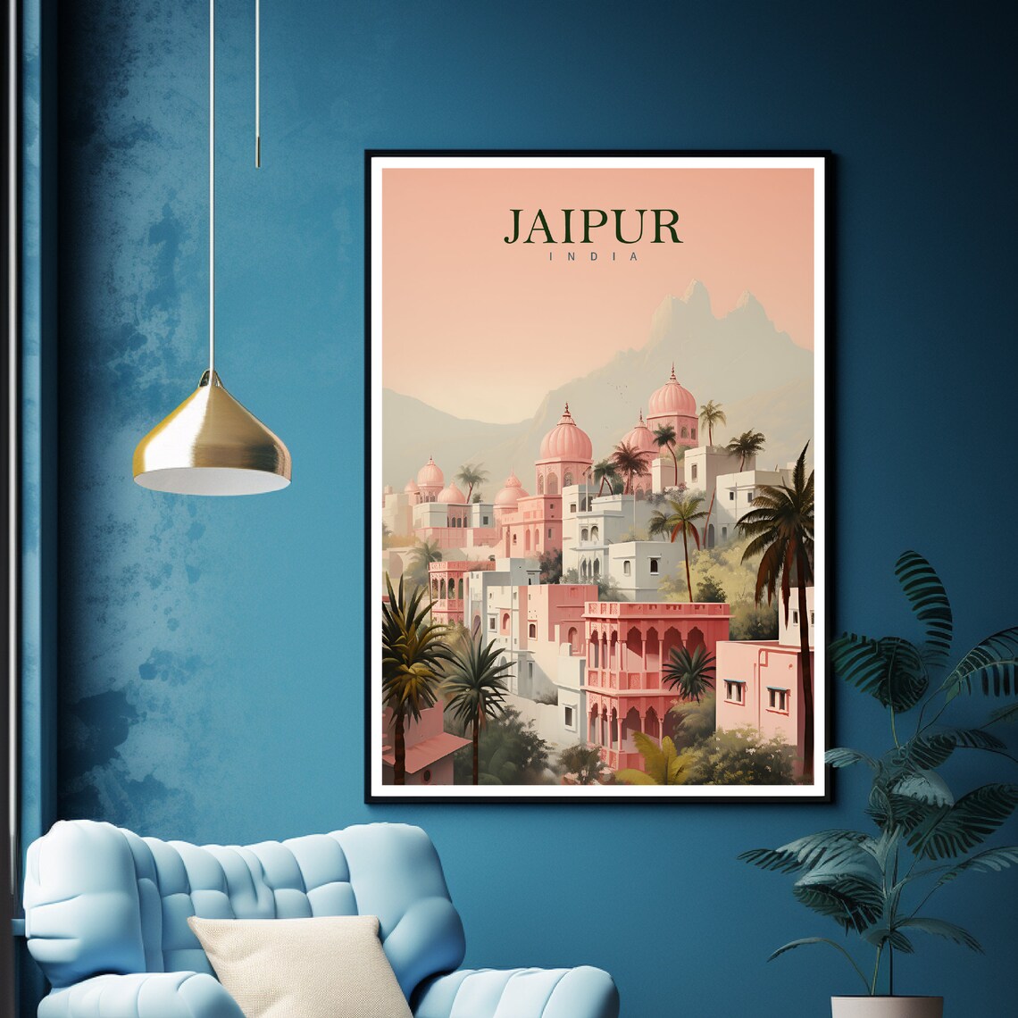 Jaipur Travel Print Jaipur Poster India Art Print Travel Print Travel Poster Wall Art Home Decor India Poster Jaipur Wall Art - Image 2