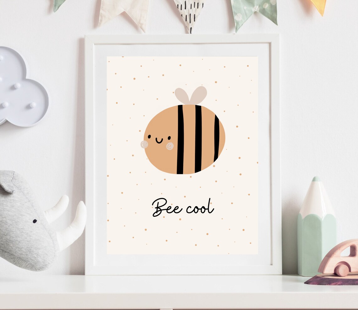 Bee Cool Nursery Wall Art Print, Bee Theme Decor - Image 3