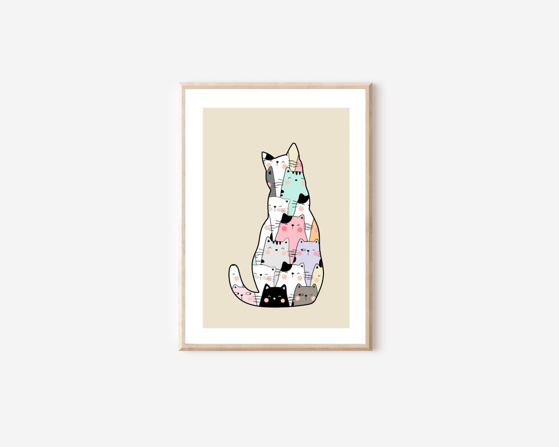 Funny Cat Silhouette, Minimalist Cat Art - Image 4