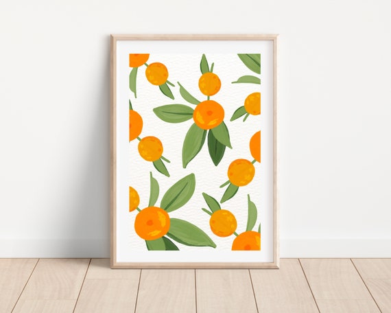 Watercolor Orange Citrus Fruit Art Print, Botanical