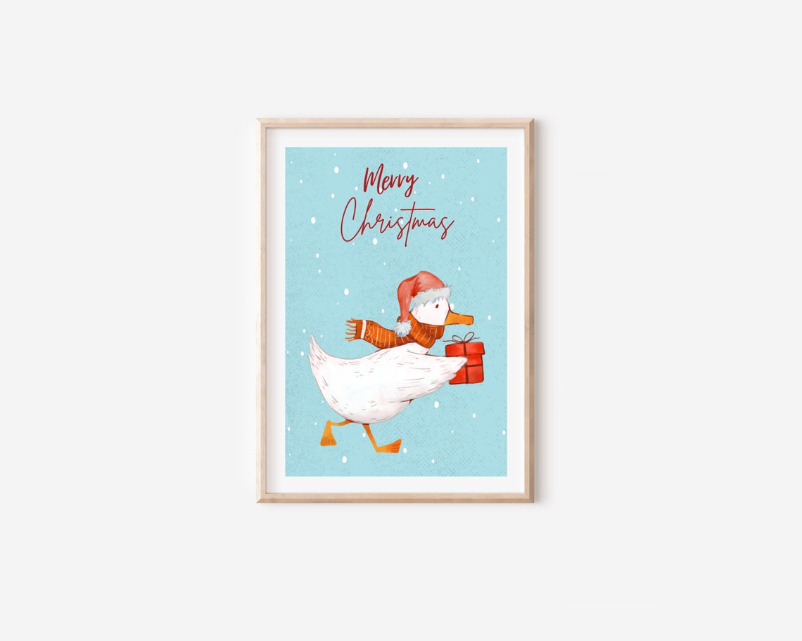 Christmas Goose Nursery Kids Room Wall Art Print - Image 4