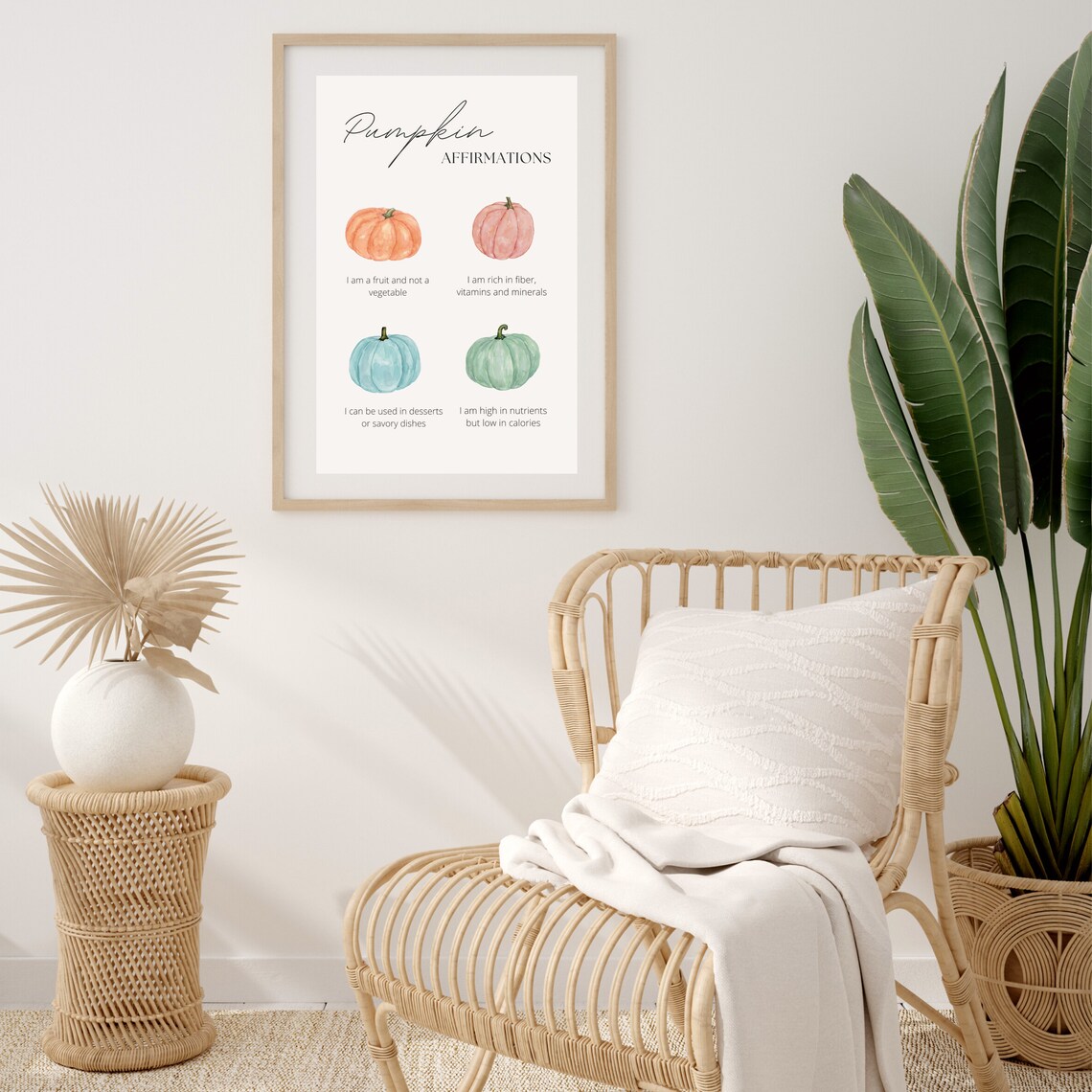 Boho Fall Pumpkin Season Watercolor Art Print - Image 3
