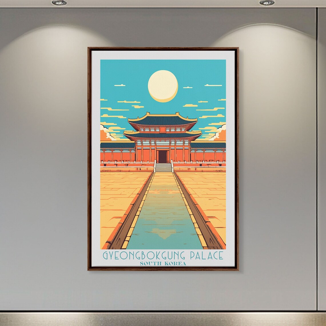 Gyeongbokgung Palace Seoul South Korea Moonlit Courtyard Travel Poster - Image 5