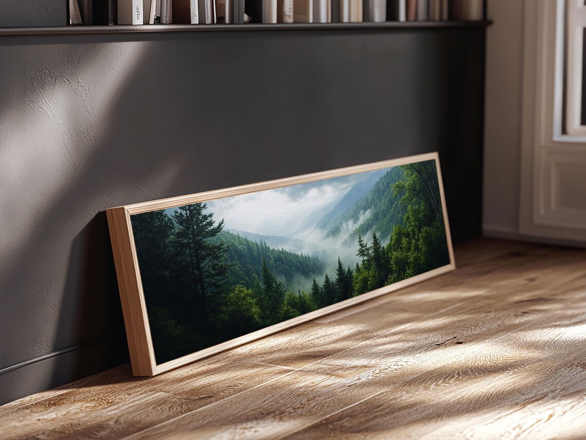 Emerald Green Mountain Landscape Wall Art Blue Ridge Mountains Print Extra Large Wall Art For Living Room Above Sofa - Image 2