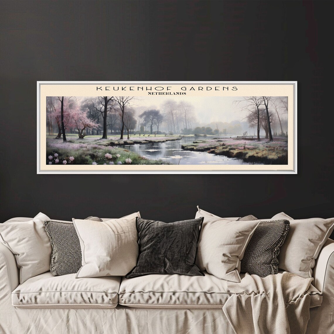 Keukenhof Gardens Netherlands Spring Blossom Pond Tulip Travel Poster - Image 6