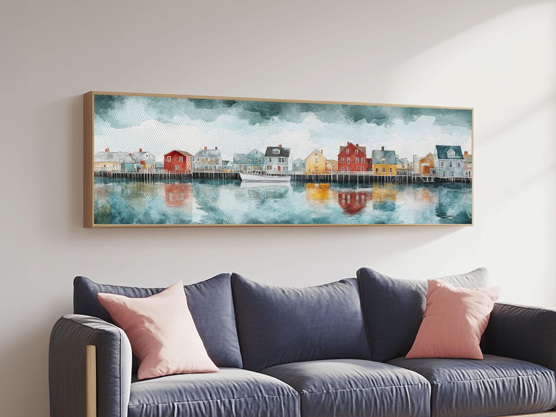 Nantucket Nautical Seascape Art Print, Coastal Landscape - Image 4