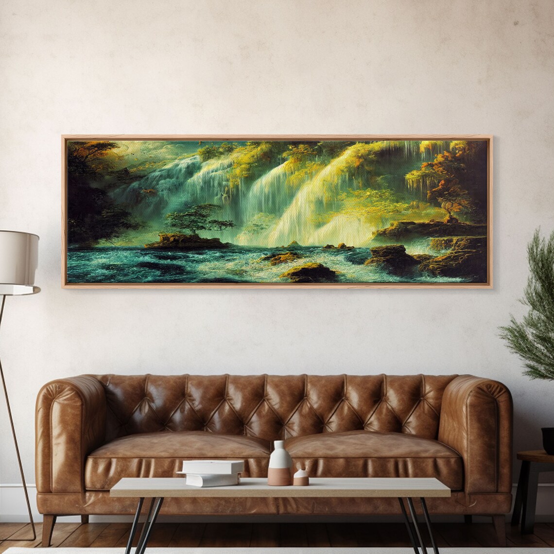 Vintage Forest Waterfall and Mountain Art Print - Image 5