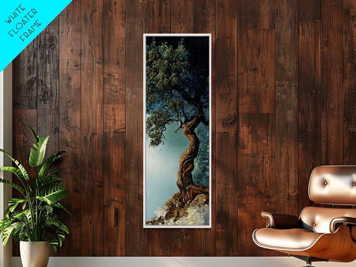 Detailed Oak Tree Rustic Earth Tones Wall Art Print - Image 3