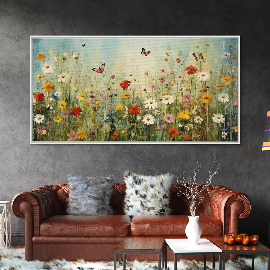 Butterfly and Wildflowers Watercolor Art Print, Minimalist - Image 5