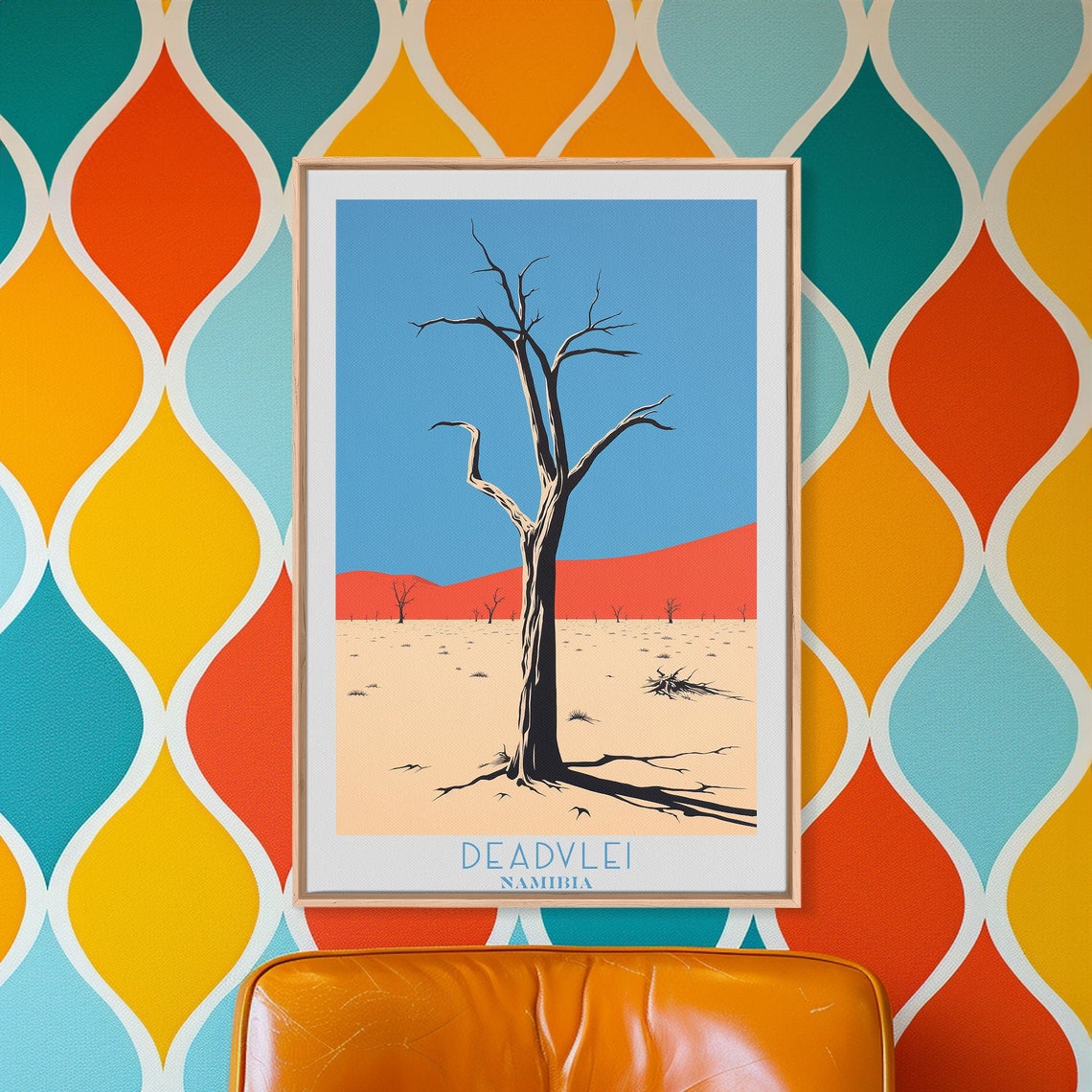 Deadvlei Namibia Dead Camelthorn Tree Red Dunes Clay Pan Travel Poster - Image 4