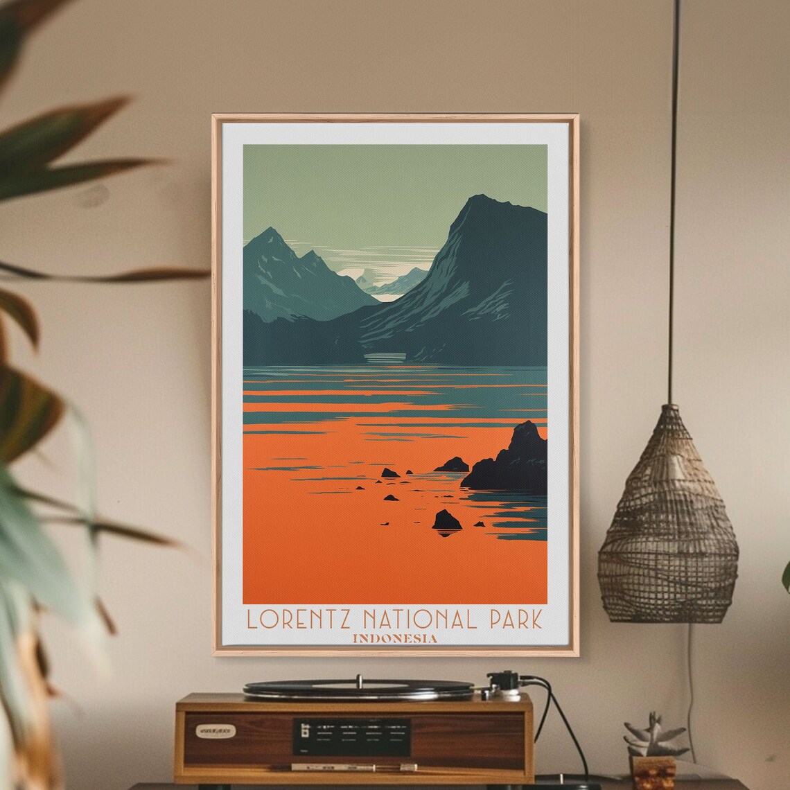 Lorentz National Park Indonesia Sunset Lake Mountains View Poster - Image 3